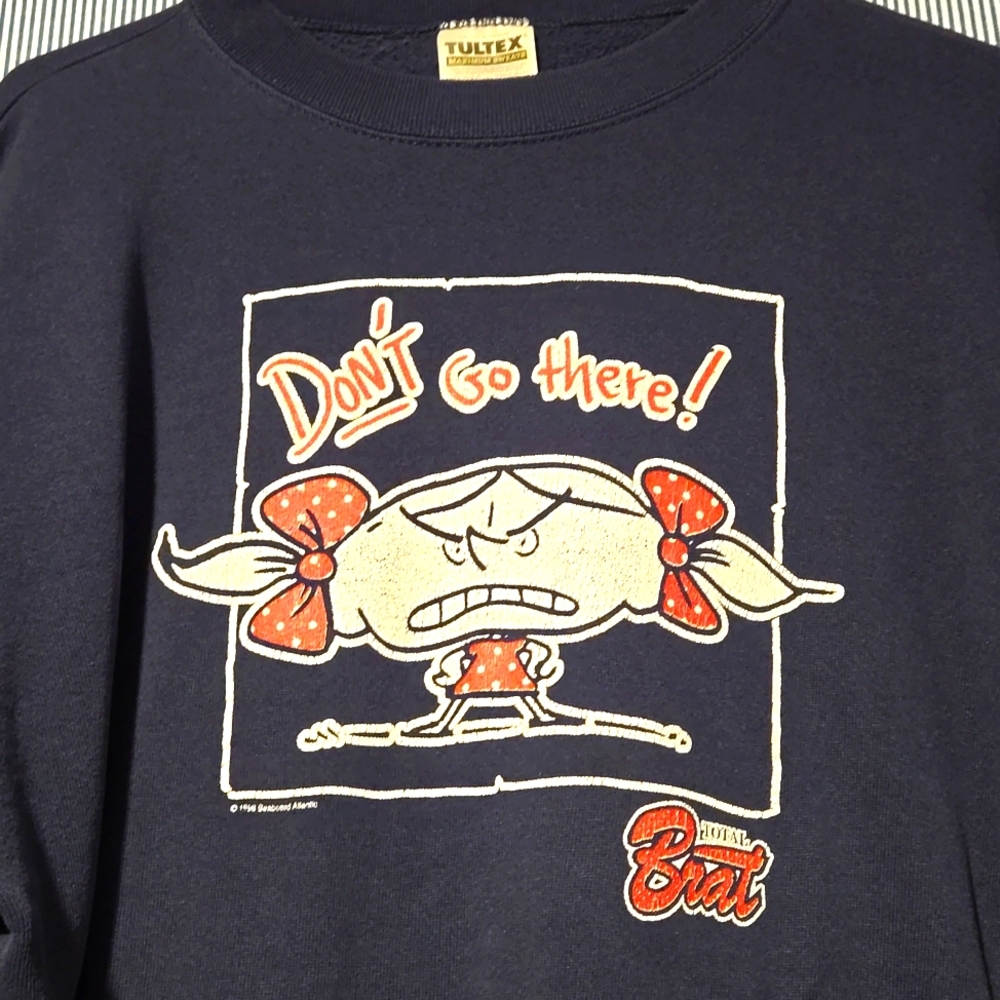 Vintage 90S TOTAL BRAT Sweatshirt Dont Go There Tultex Size XL Seaboard Atlantic